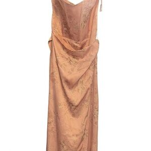 V. Chapman Strapless Floral Dress in Peach